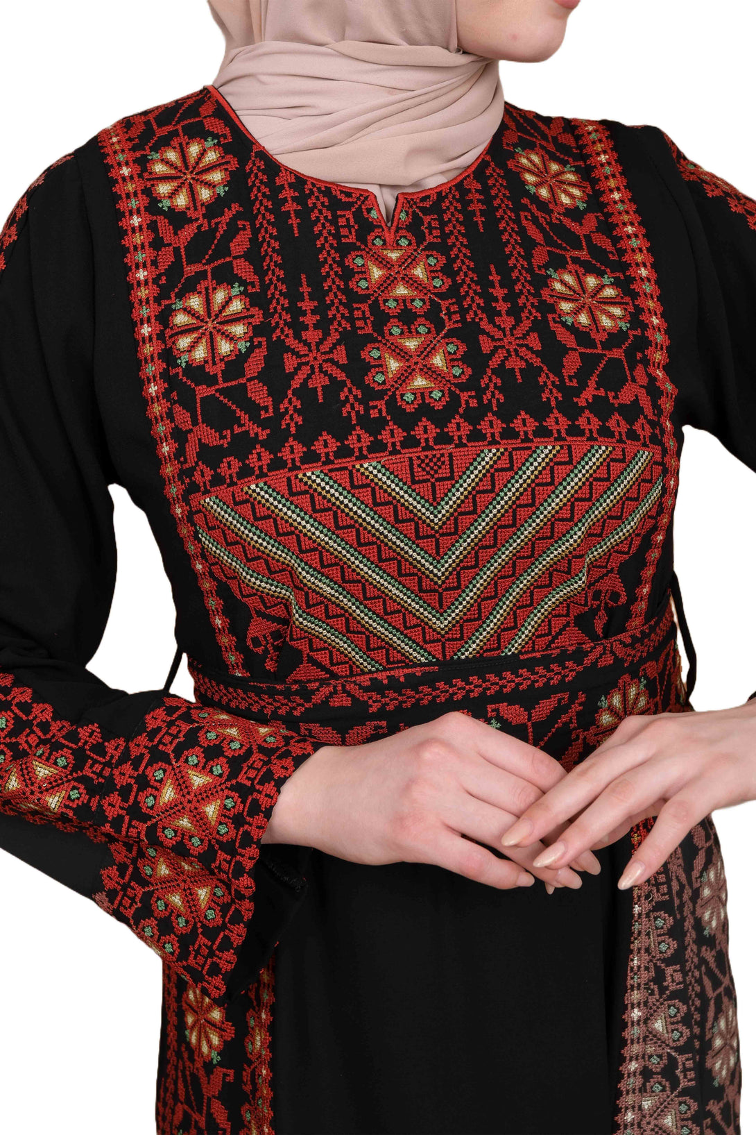 Zaytoon Gift Dress Zaytoon® Traditional Palestinian Thobe with Triangle Embroidery