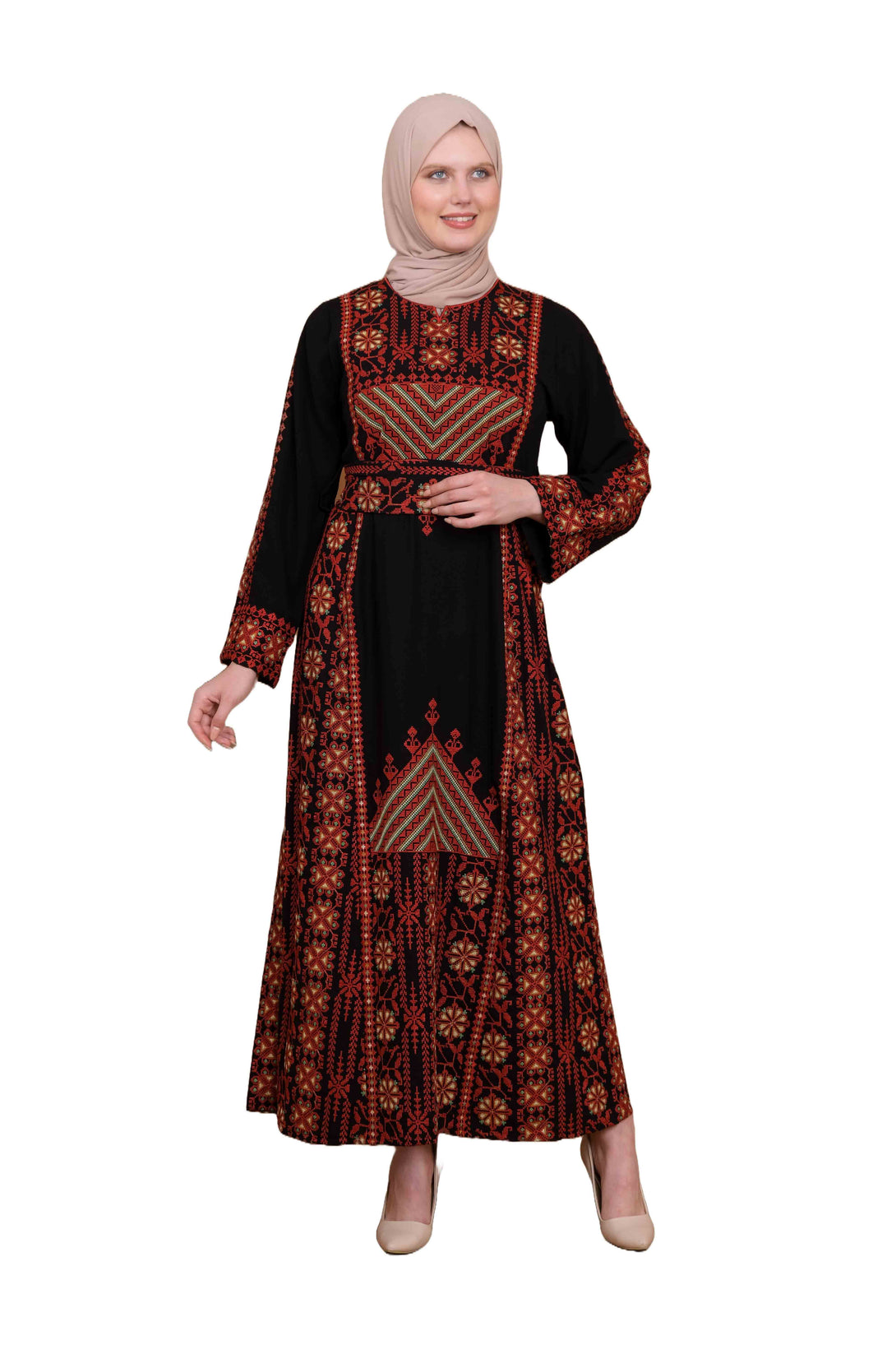 Zaytoon Gift Dress Zaytoon® Traditional Palestinian Thobe with Triangle Embroidery