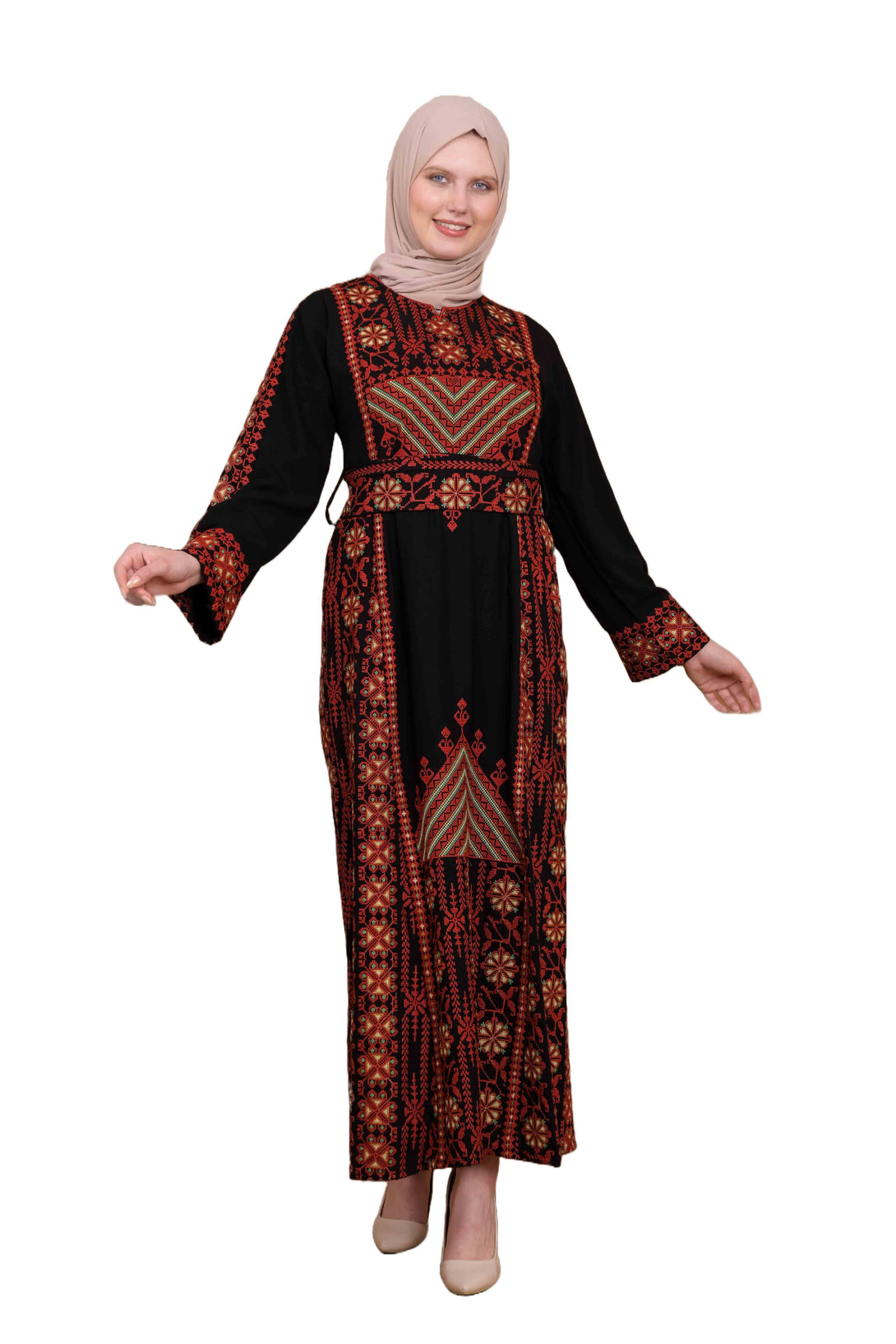 Zaytoon Gift Dress Zaytoon® Traditional Palestinian Thobe with Triangle Embroidery