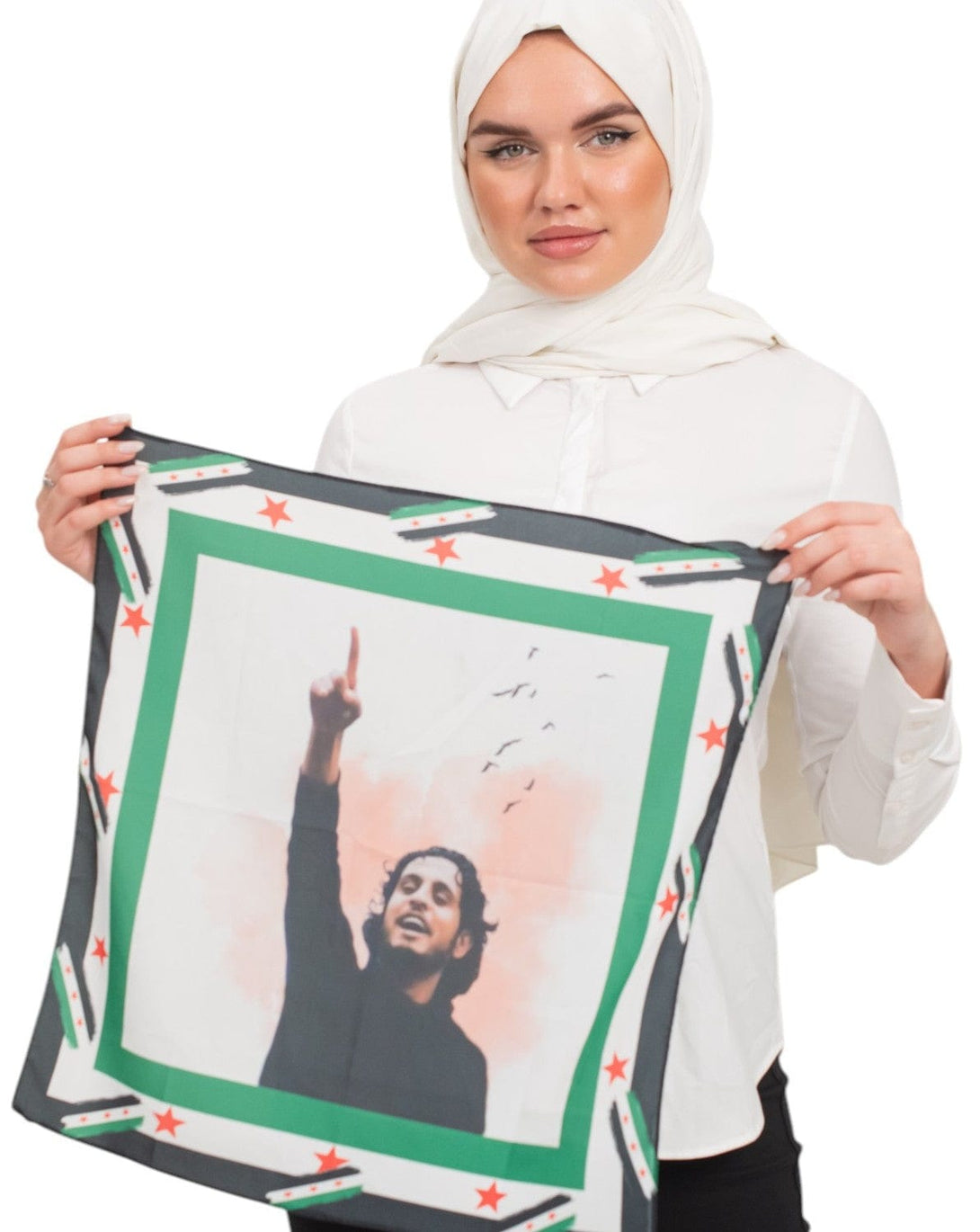 Zaytoon Gift Foulard Syrian Flag Framed Syrian Singer Sarut Picture Printed 4545 Cm S100027