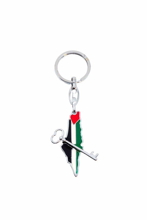 Zaytoon Gift Key chain Metal Palestine Flag Map Keychain