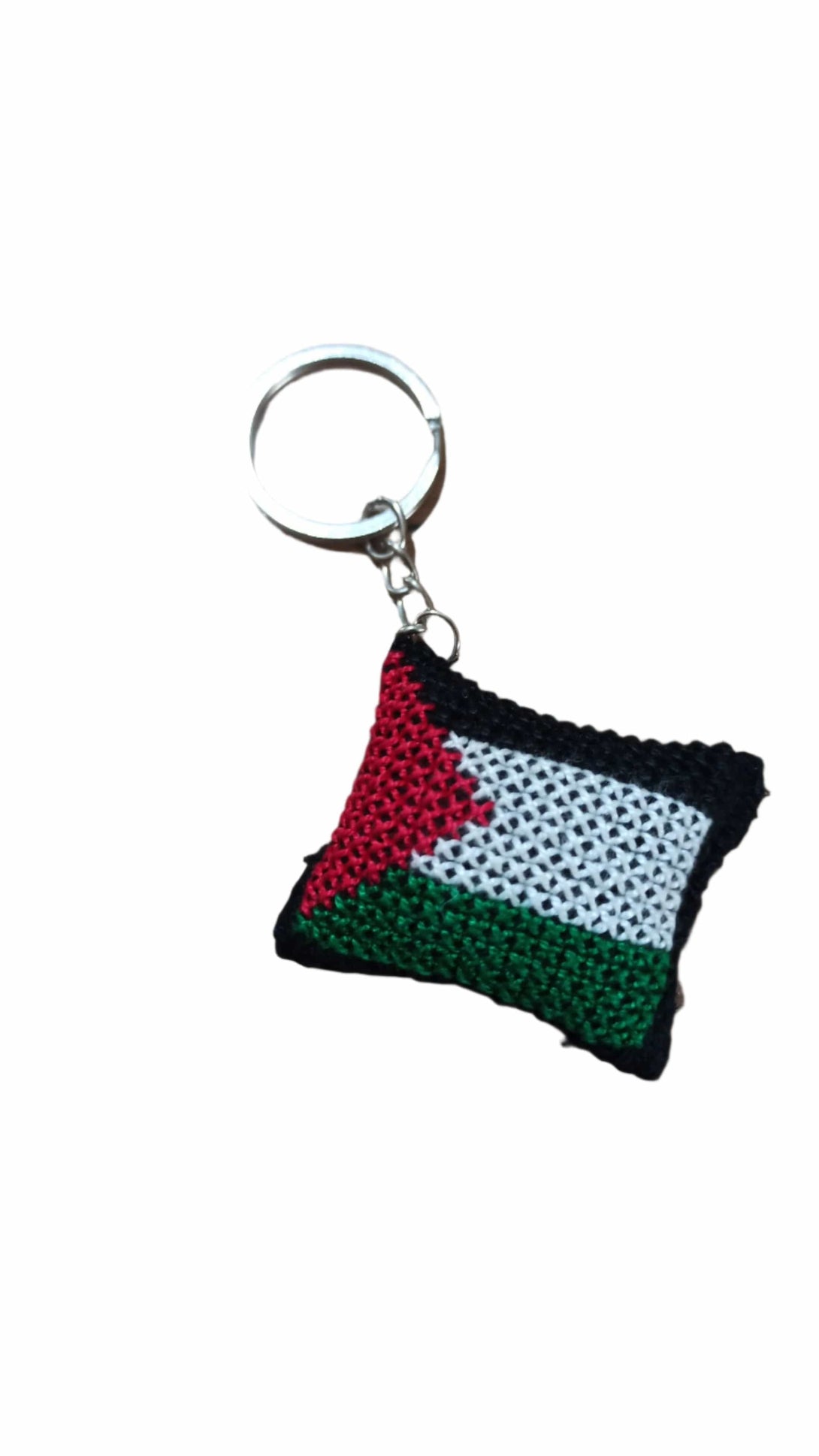 Zaytoon Gift Key chain Palestine Flag Keychain with Red Heart Hand Embroidery