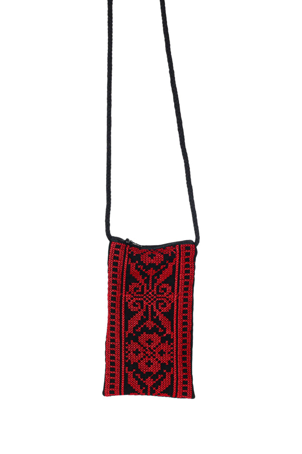 Zaytoon Gift Phone Case Bag Palestinian Traditional Rose Embroidered Phone Case Bag