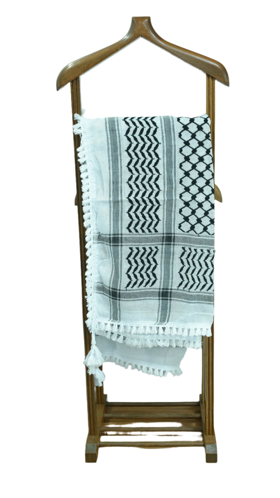 Zaytoon Gift Pushpa Cm Palestinian Keffiyeh Scarf White Black