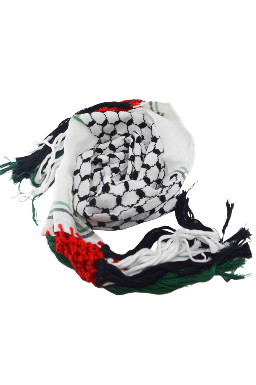 Zaytoon Gift Pushpa Palestine Flag Tassel Keffiyeh Embroidered Gaza Keffiyeh 10 Pieces