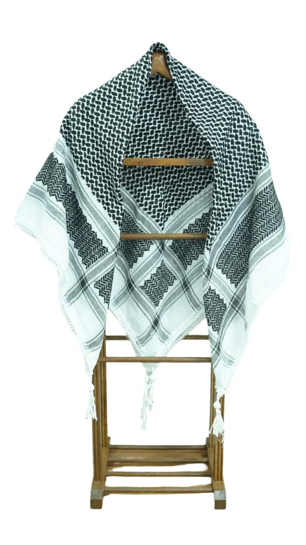 Zaytoon Gift Pushpa Palestinian Shemagh Keffiyeh Black with Stripes