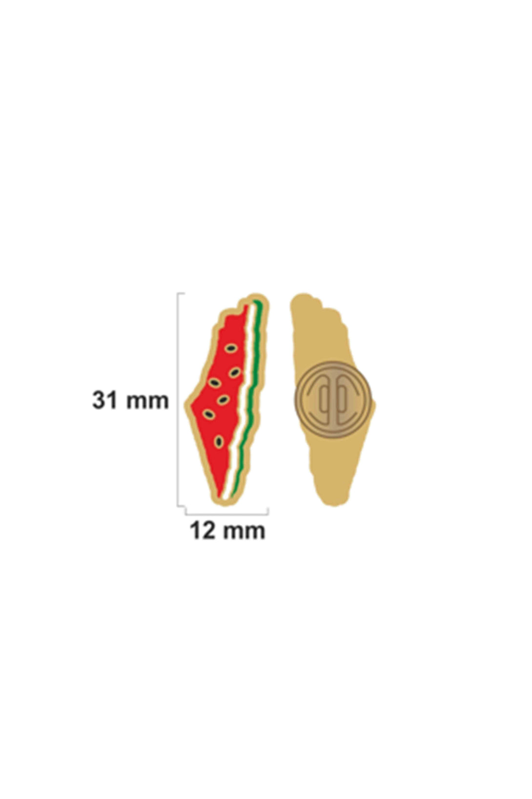 Zaytoon Gift rosette Free Palestine Watermelon Map Enamel Pin