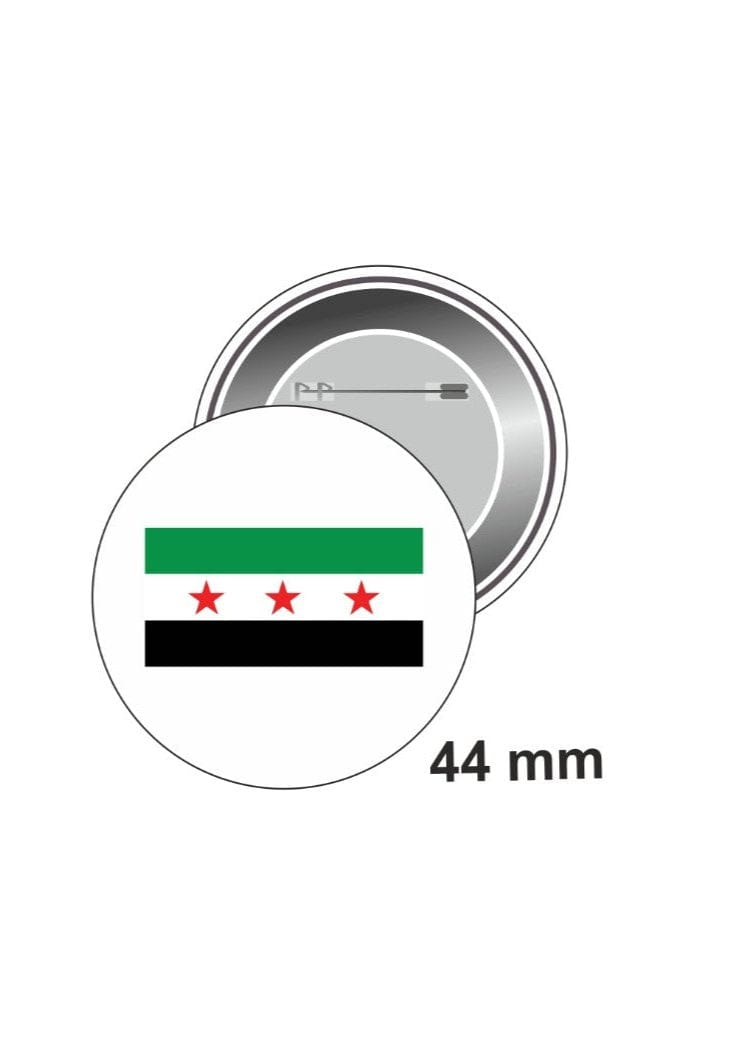 Zaytoon Gift rosette New Syrian Flag in Round pin 44 mm A300024