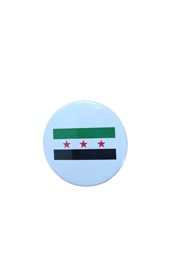 Zaytoon Gift rosette New Syrian Flag in Round pin 44 mm A300024