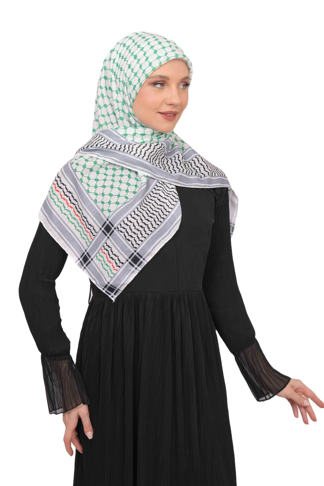 Zaytoon Gift Scarf Palestine Green Keffiyeh scarf women