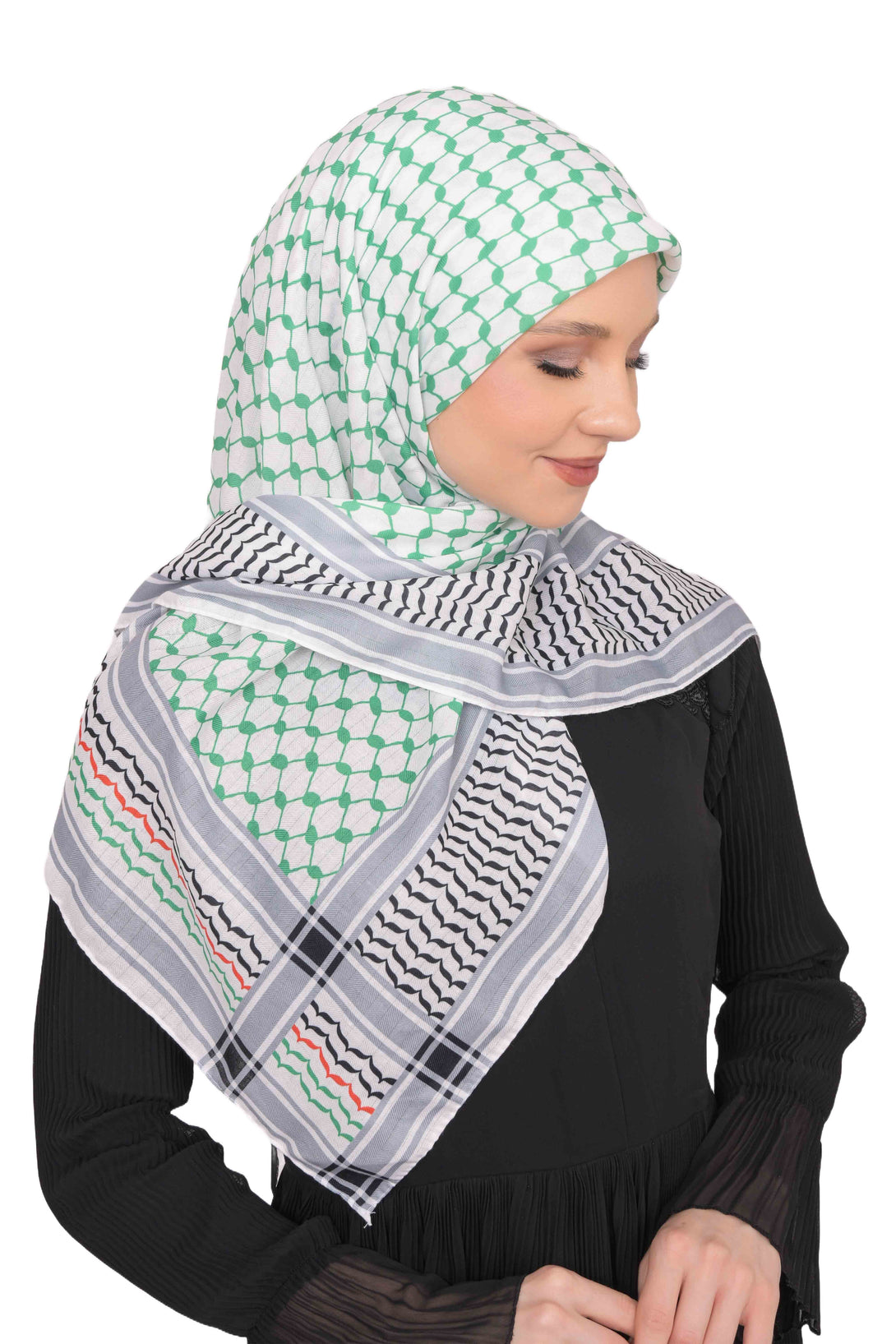 Zaytoon Gift Scarf Palestine Green Keffiyeh scarf women