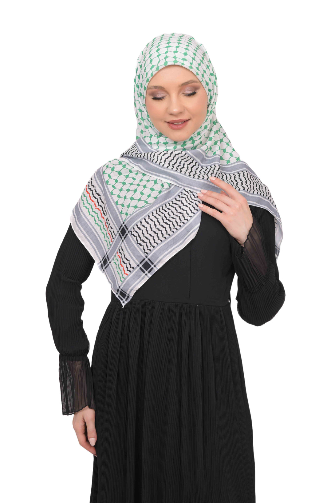 Zaytoon Gift Scarf Palestine Green Keffiyeh scarf women