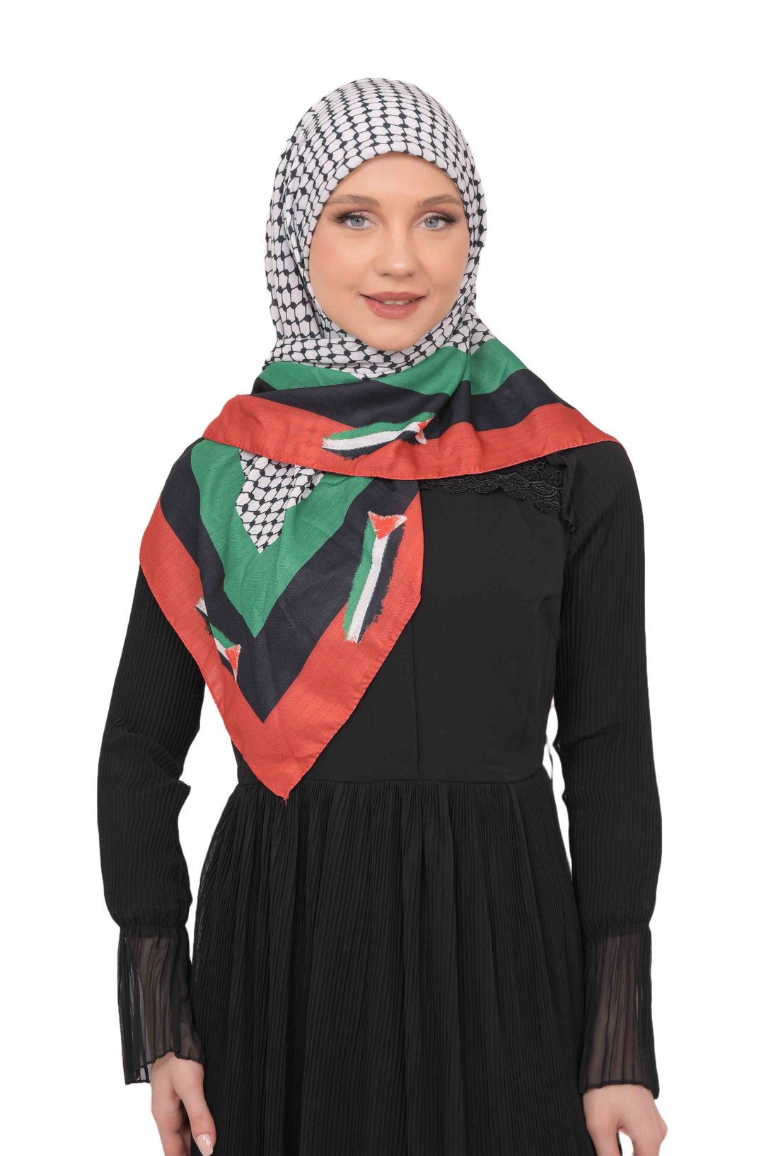 Zaytoon Gift Scarf Palestine scarf For women hijab keffiyeh Palestine flag Color