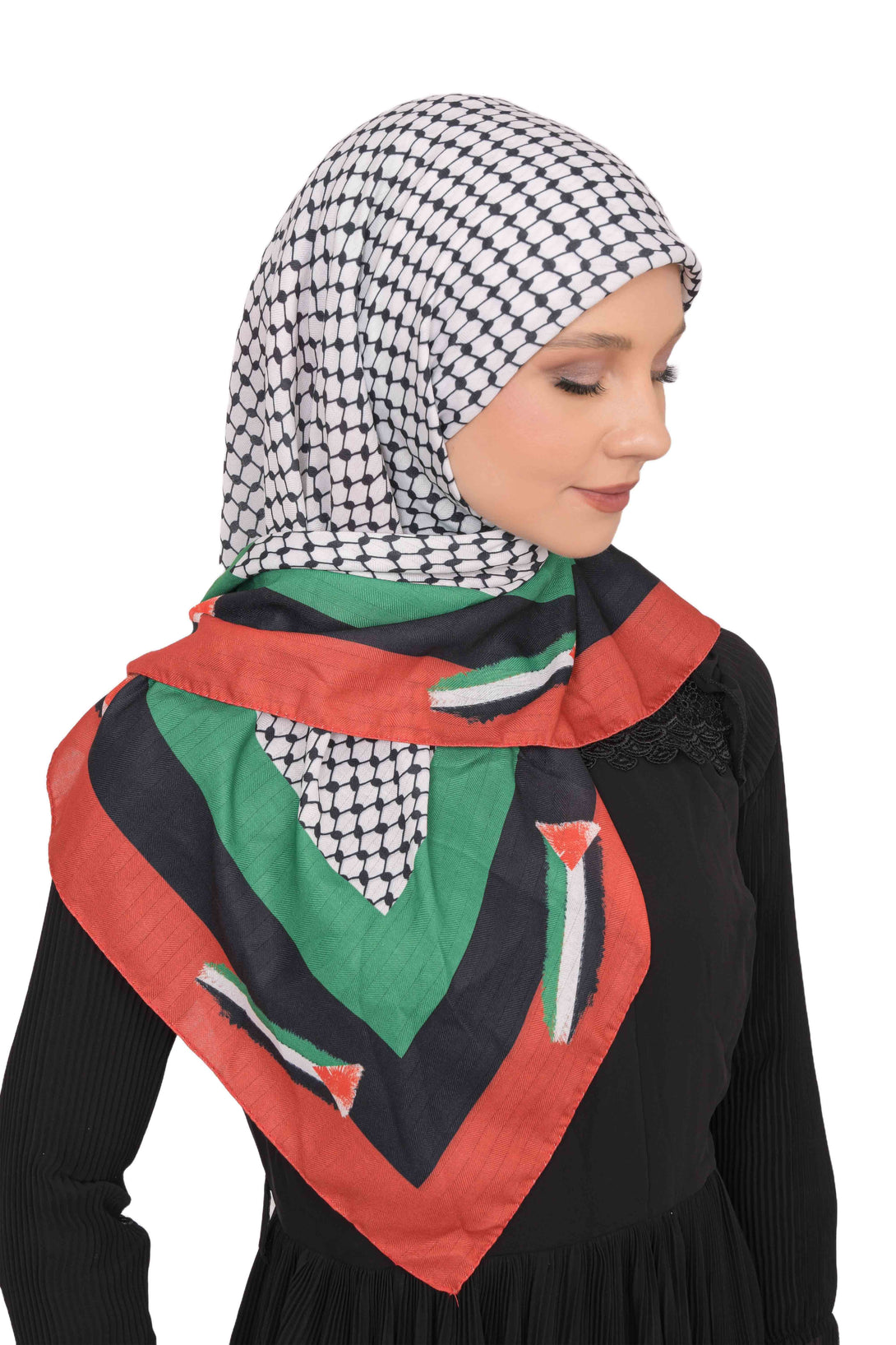 Zaytoon Gift Scarf Palestine scarf For women hijab keffiyeh Palestine flag Color