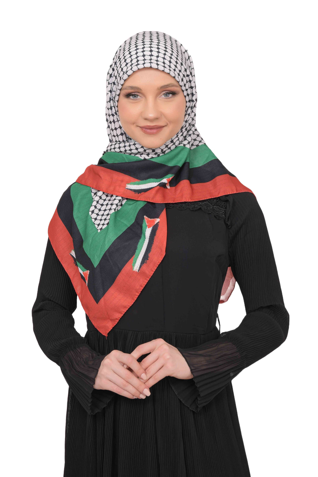 Zaytoon Gift Scarf Palestine scarf For women hijab keffiyeh Palestine flag Color