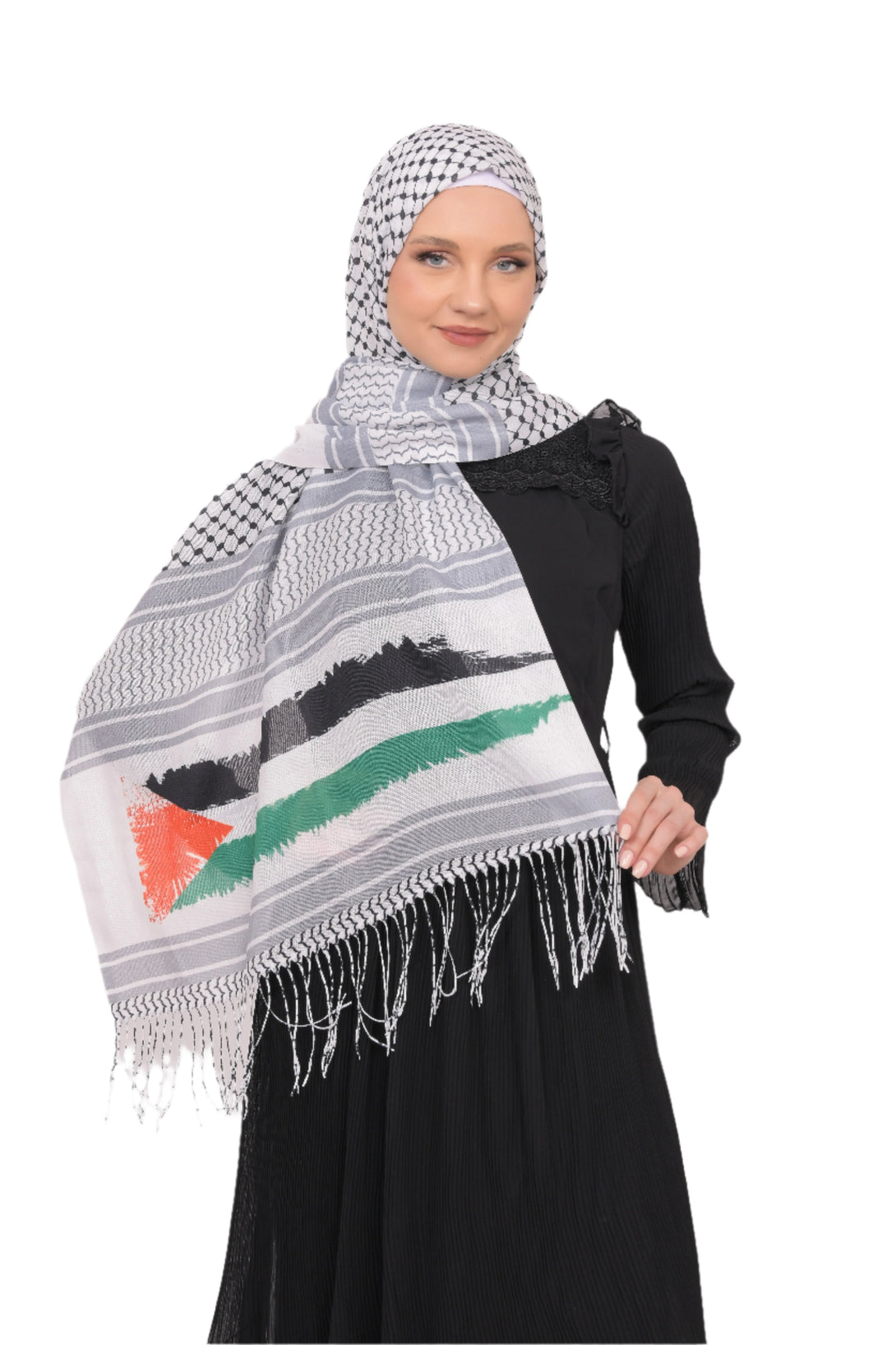 Zaytoon Gift Shawl Keffiyeh palestine flag printed neck Scarf Unisex