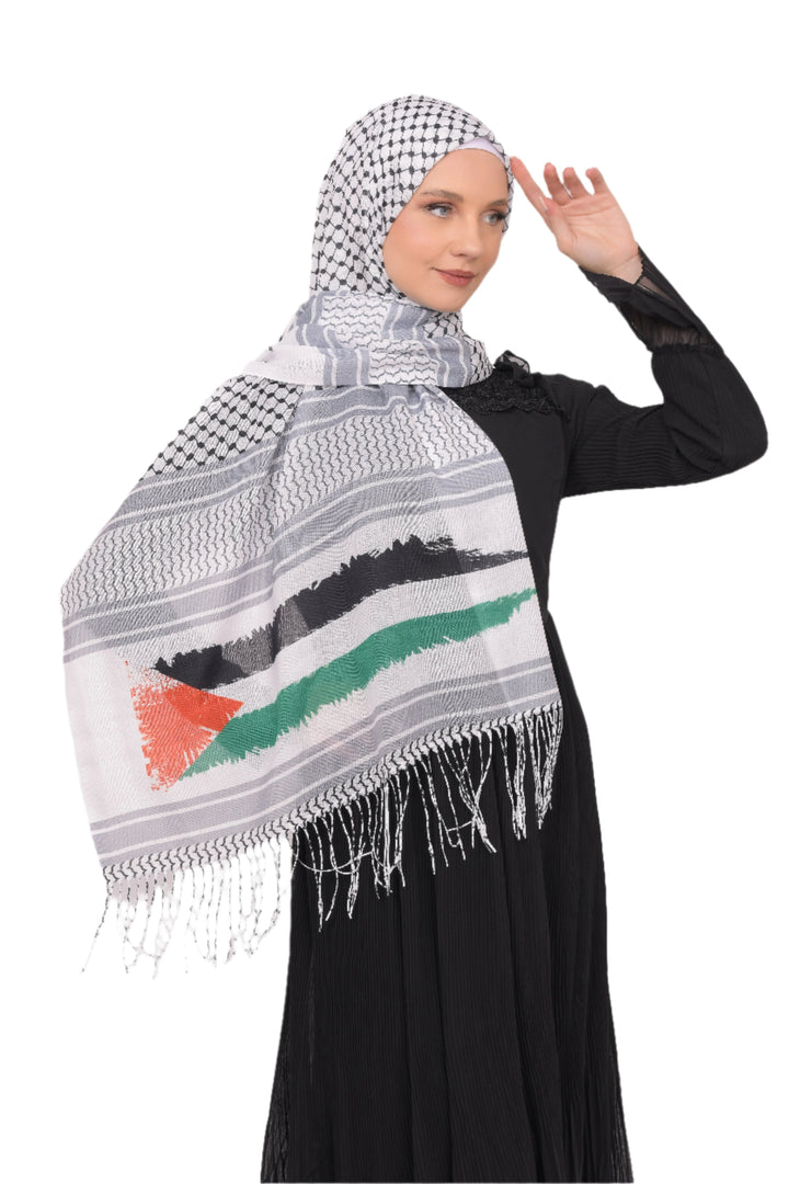 Zaytoon Gift Shawl Keffiyeh palestine flag printed neck Scarf Unisex