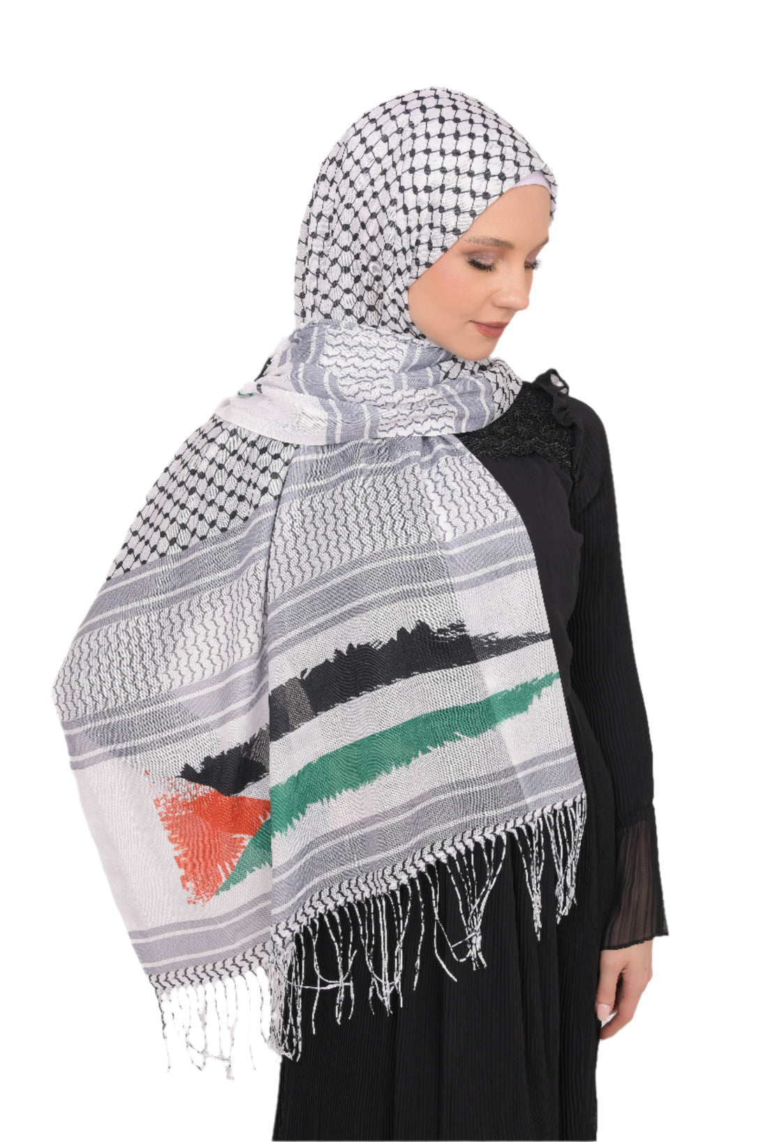 Zaytoon Gift Shawl Keffiyeh palestine flag printed neck Scarf Unisex