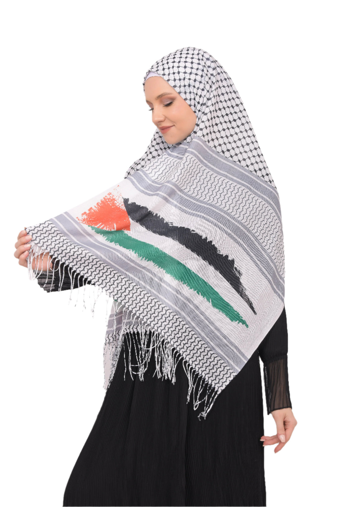 Zaytoon Gift Shawl Keffiyeh palestine flag printed neck Scarf Unisex