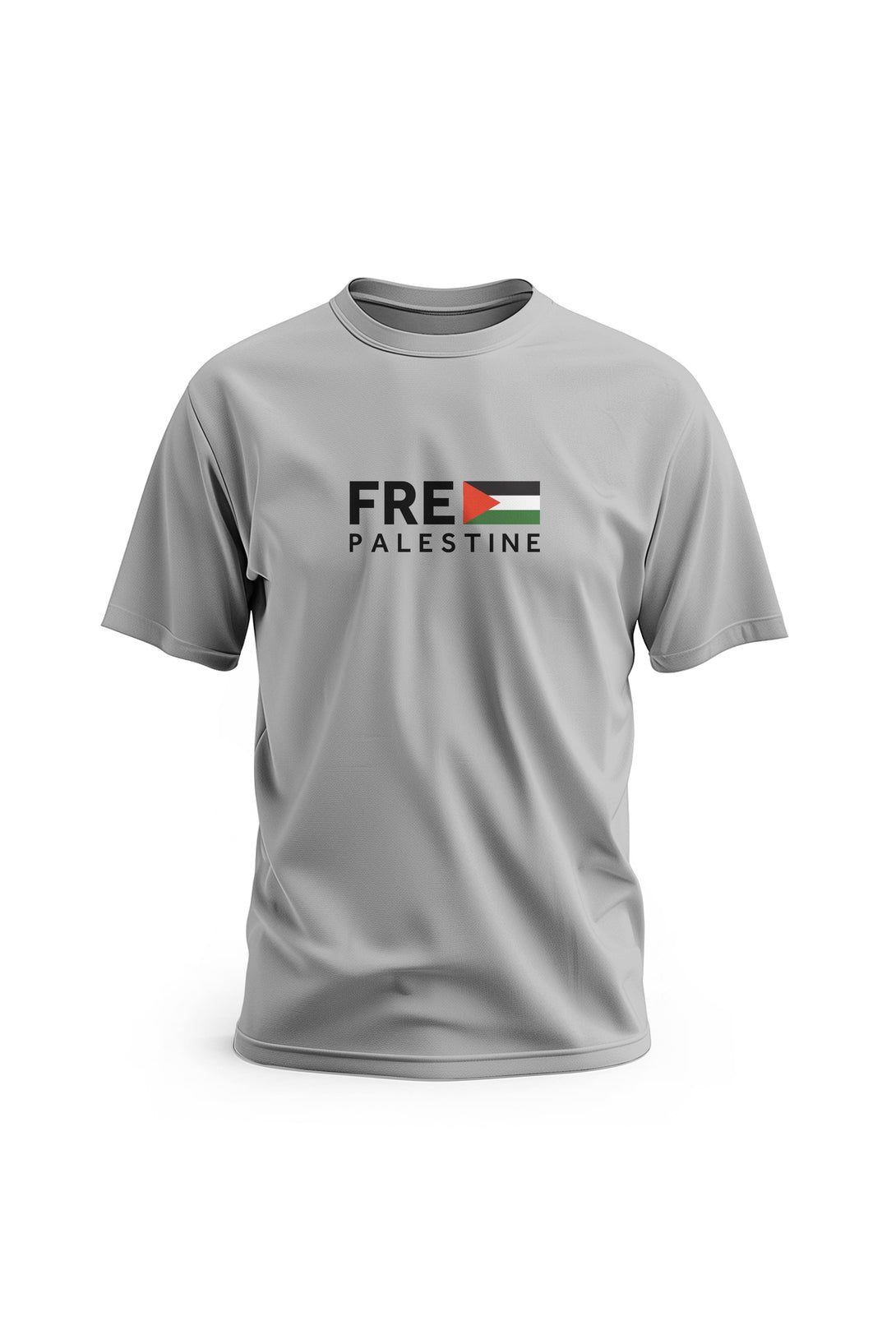 Zaytoon Gift T-shirt Gray / S Free Palestine English Text Flag T-Shirt