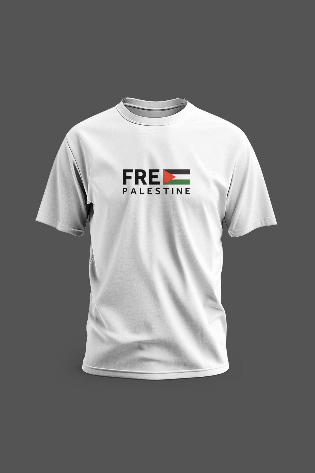 Zaytoon Gift T-shirt White / S Free Palestine English Text Flag T-Shirt