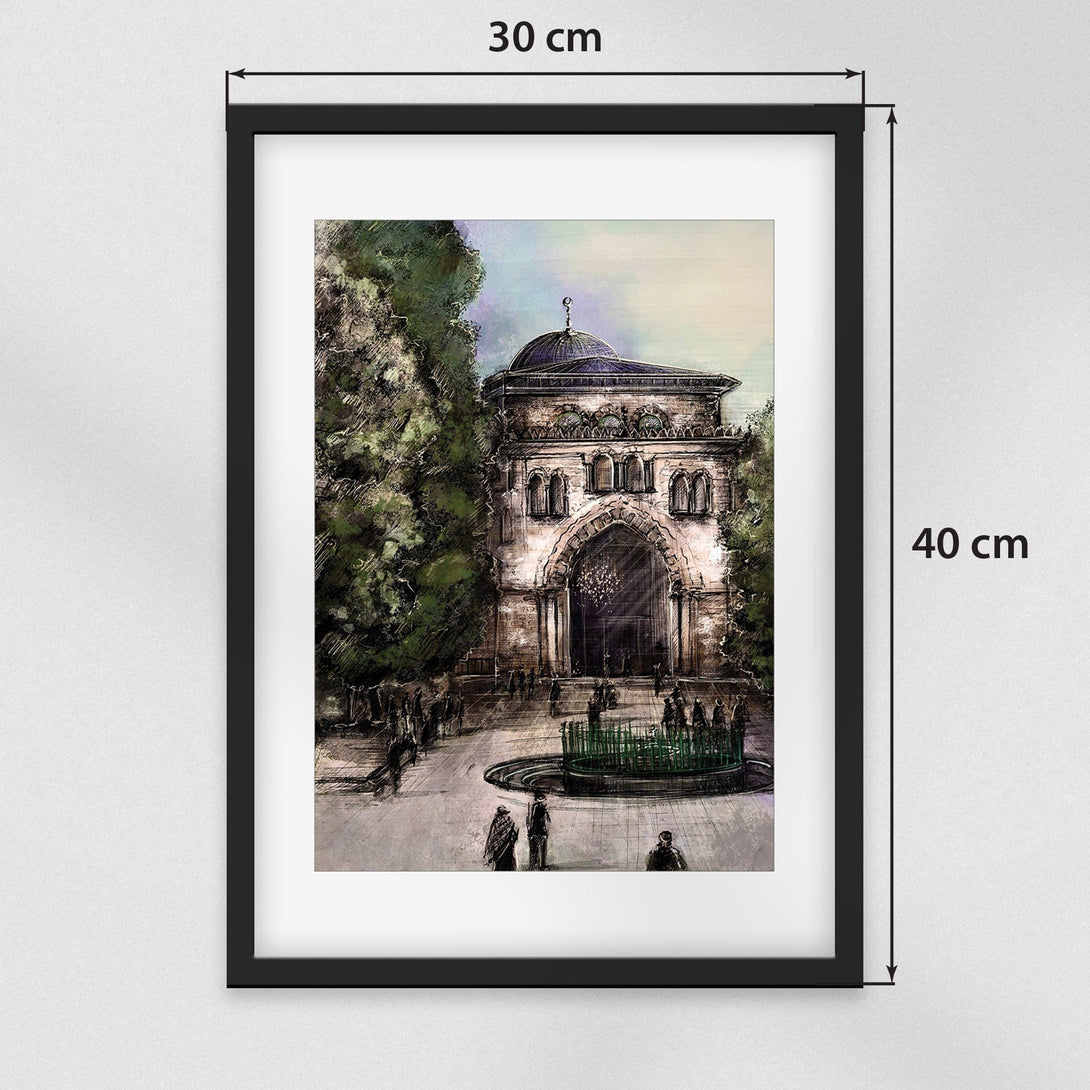 Zaytoon Gift Wall Decorations Al-Aqsa Qibli Mosque Front View Wall Art 30x40 Digital Art Wall Decor