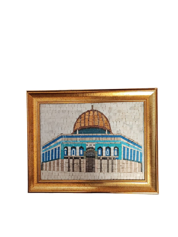 Zaytoon Gift Wall Decorstions Dome Of The Rock Mosaic Art Panel Medium Gold Frame P00037