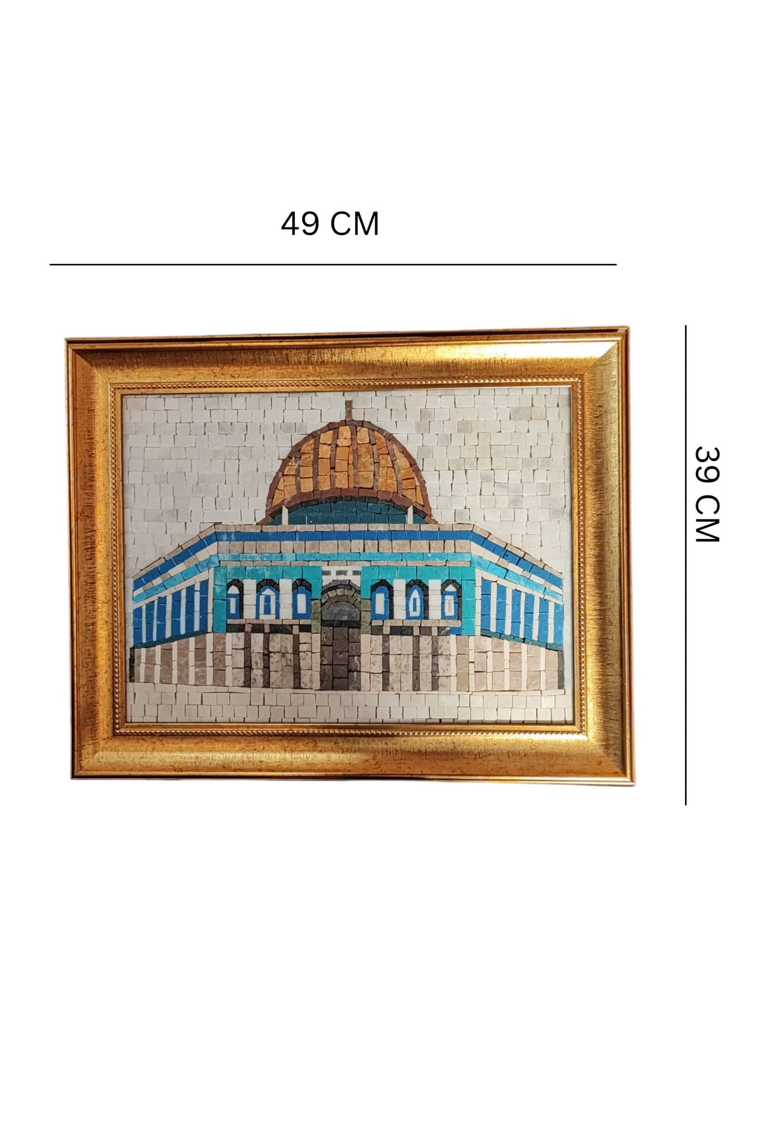 Zaytoon Gift Wall Decorstions Dome Of The Rock Mosaic Art Panel Medium Gold Frame P00037