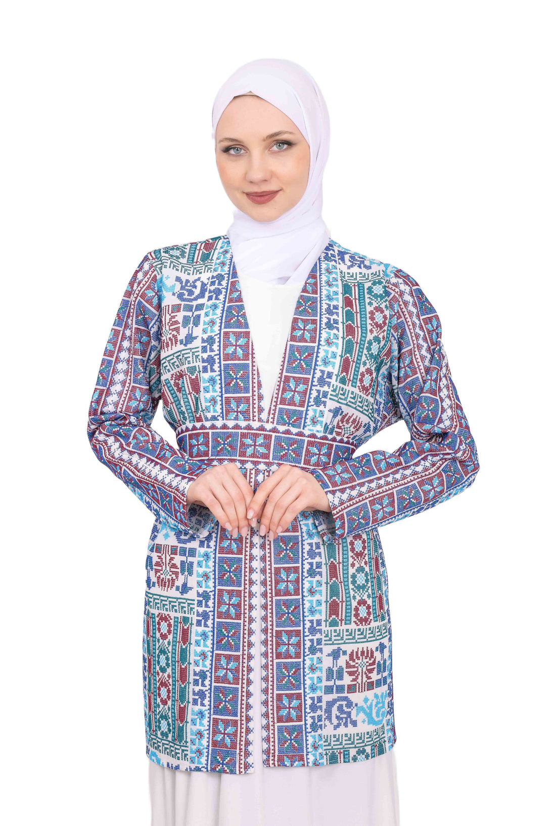 Zaytoon Gift Women's Cup Blue Zaytoon® Sky Blue Full Embroidery Tatreez Jacket