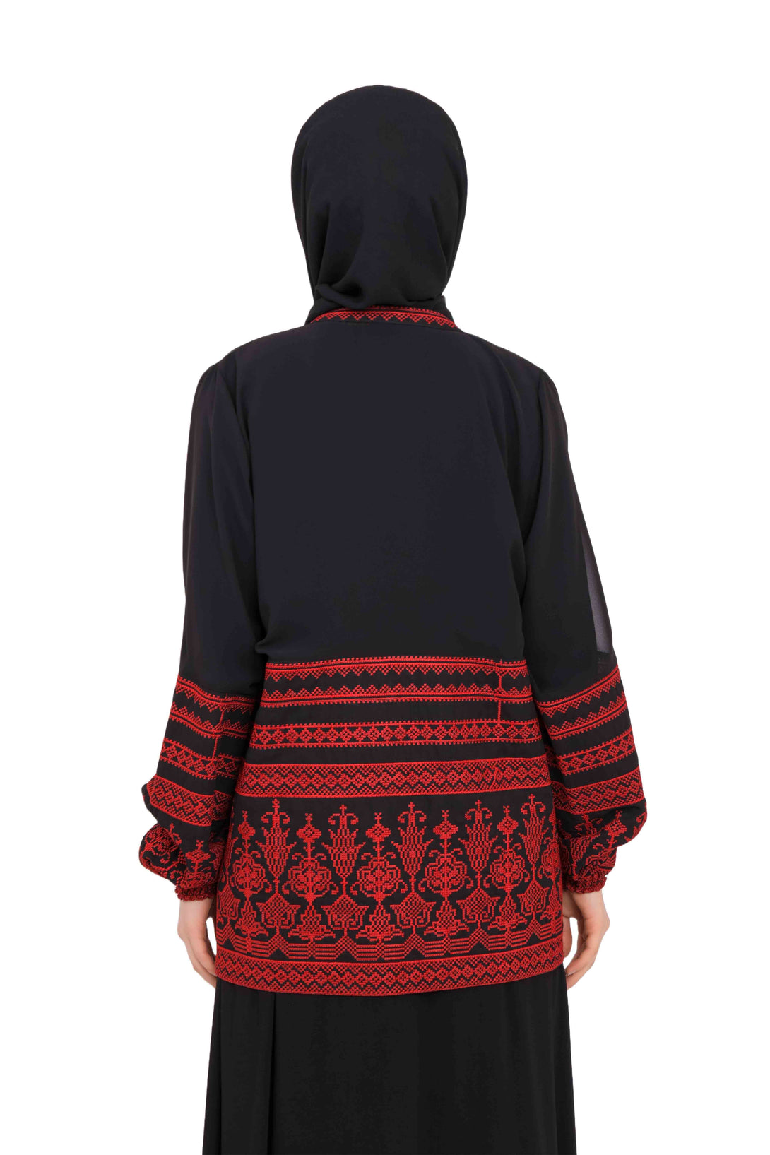 Zaytoon Gift Women's Cup Zaytoon® Red and Black Embroidery Tatreez Jacket