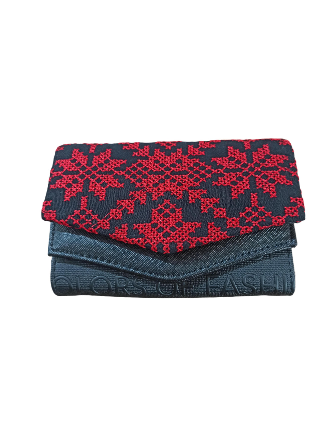 Zaytoon Gift Women's Wallet Palestinian Traditional Colorful Embroidered Red Snap Women's Small Wallet