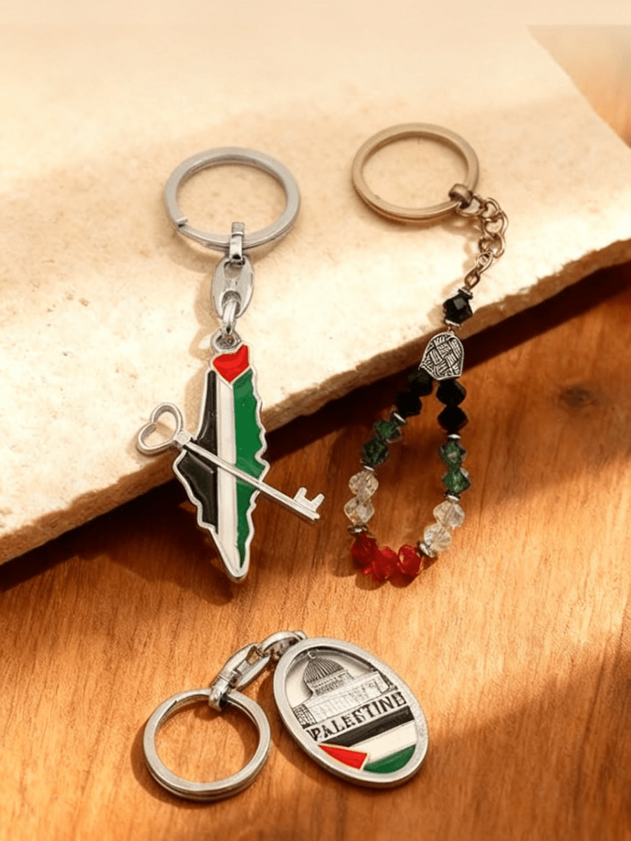 Palestine Keychain Gift Set 3 Pieces Key of Return Dome Flag | Zaytoon ...