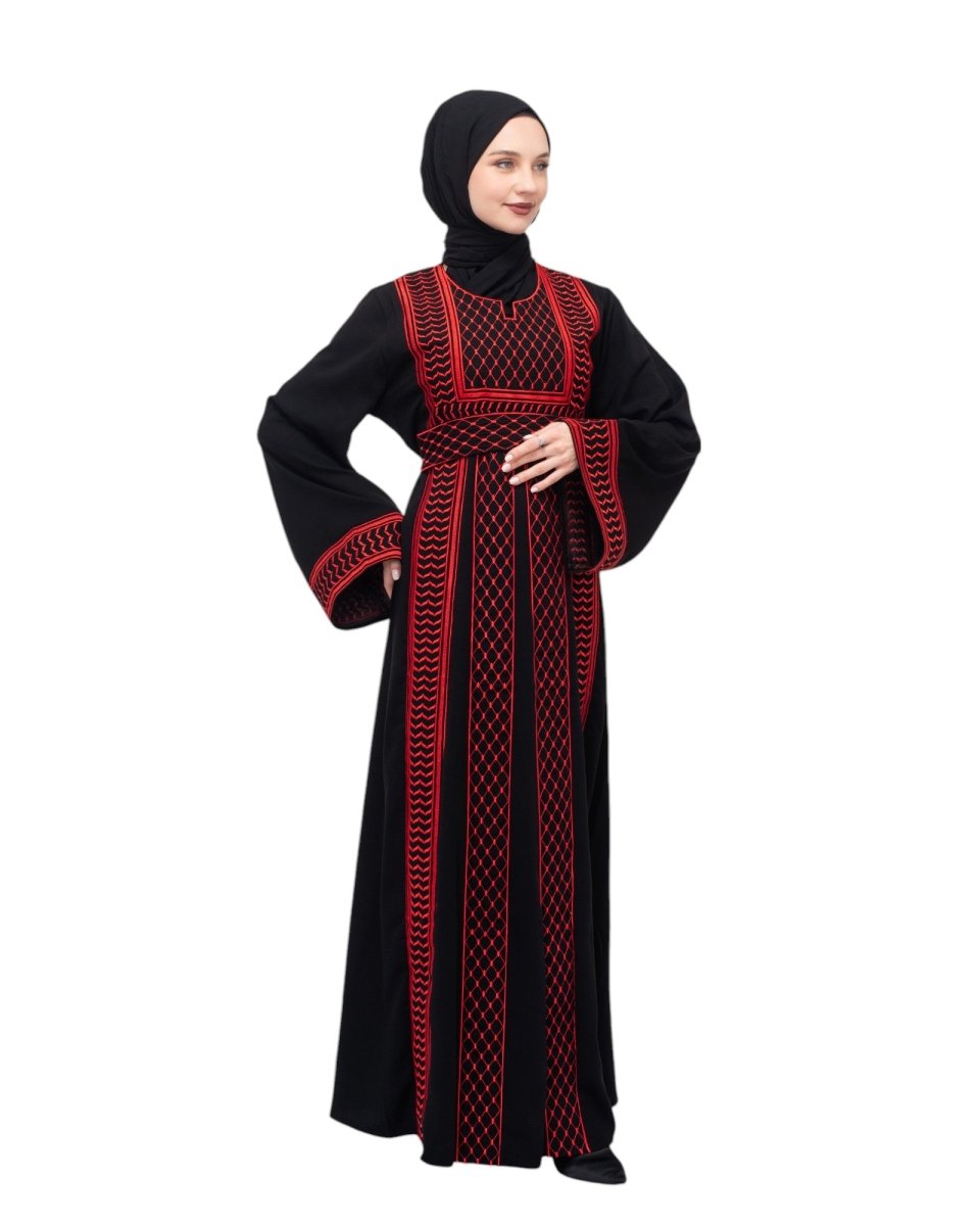 keffiyeh dress Palestinian Thobe Tatreez – Single-Side Embroidered shaped embroidery Size:US28 Pink Slit Dresses Alex Snodgrass of The
